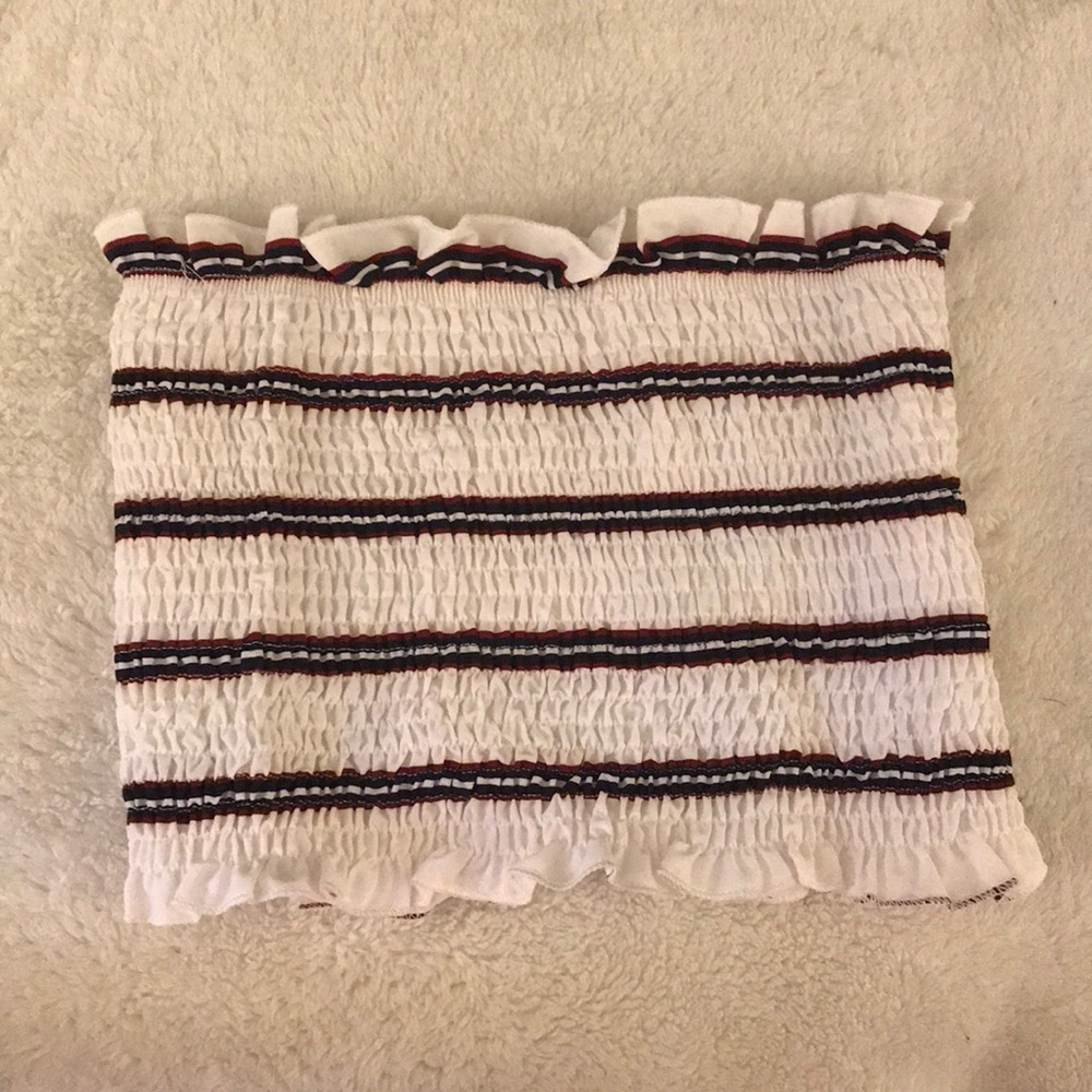 Scrunch striped tube top
